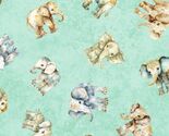Cotton Elephants Animals Africa Teal Cotton Fabric Print by the Yard D37... - $15.95