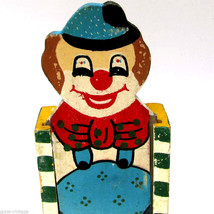 Vintage Pen Pencil Case Wooden Box Color Clown Figurine Greece 1970s Kids Fun #2 - £20.71 GBP
