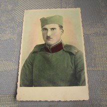 WW2 Soldier Photo Young Handsome Man Uniform WW2 Cabinet Photo Gay Int - £19.37 GBP