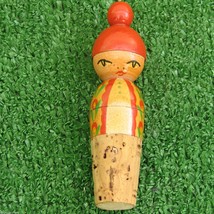Nice Vintage Wine Bottle Cork Stopper Signed Budapest Hungary Girl Head ... - $24.74
