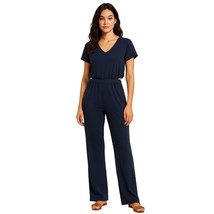 Cabi Womens Large Cutout Jumpsuit Genius 6579 Navy Blue Cut Out One Piec... - $42.17