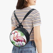 Pink Flamingos Ladies Round Bag Backpack - Default - £13.56 GBP