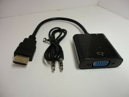 HDMI to VGA Video Audio Converter Cable Adapter 1080P Display Monitor La... - £10.99 GBP