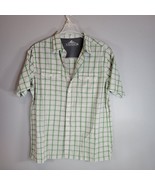 Croft and Barrow Mens Shirt Large Green/Gray Quick Dry Short Sleeve Butt... - $15.99