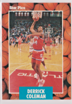 Derrick Coleman Syracuse University Forward 1990 Star Pics. Card # 43 Near Mint - £1.10 GBP