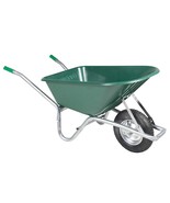 vidaXL Wheelbarrow Green Galvanized Steel and Plastic Large - $466.18 CAD