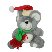 Creations From TL Toys Christmas Mouse Scarf Santa Hat Plush Stuffed Animal 10&quot; - £26.05 GBP