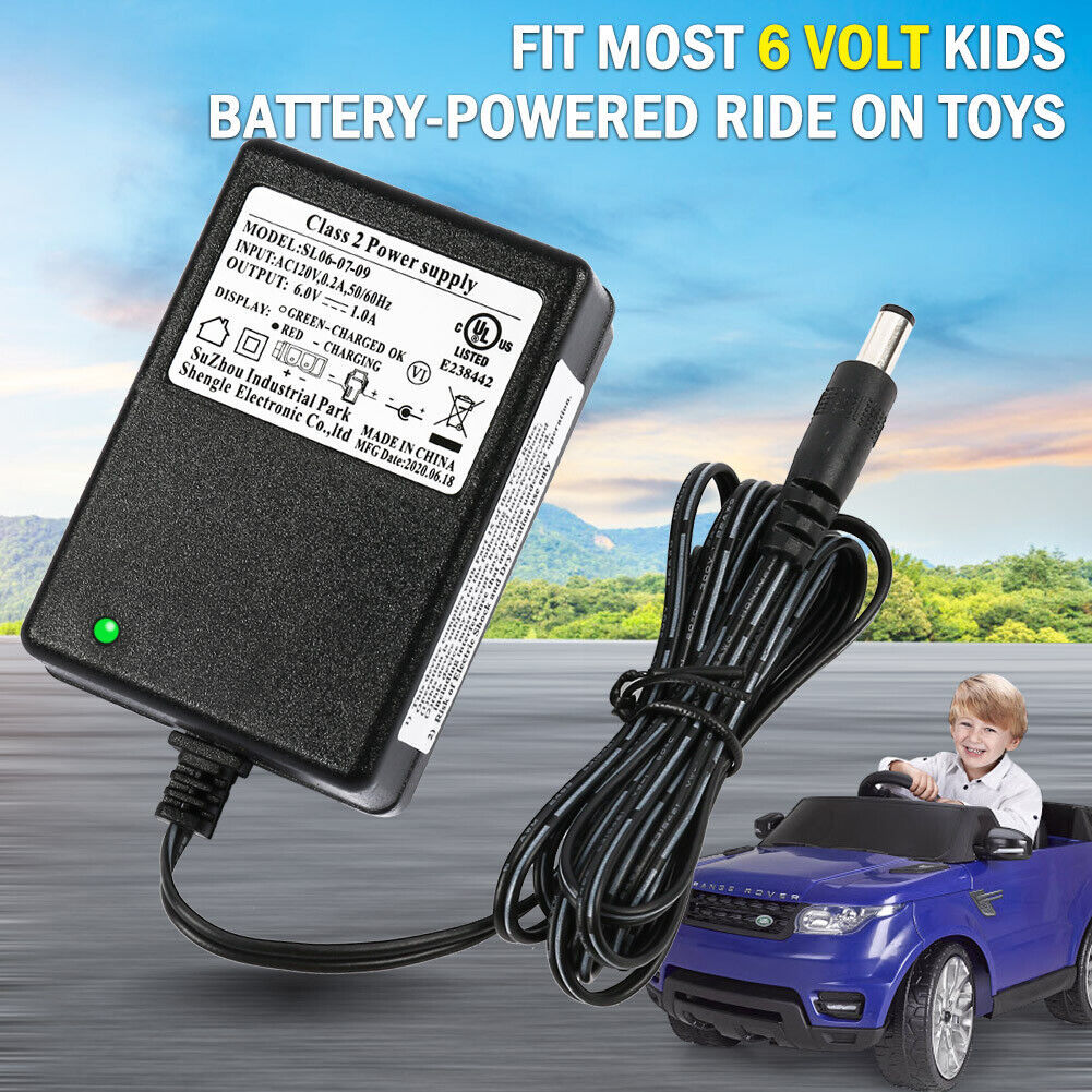 6V Volt Battery Charger For Dynacraft Kids Ride On Cars Power Supply