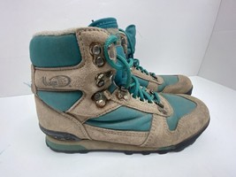 Vasque Hiking Boots Womens Size 9 Nubuck Brown Teal 7591 Hi Top - £16.31 GBP