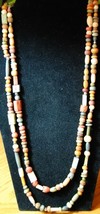 Vintage Earthtone Wood Bead Necklace - $7.00