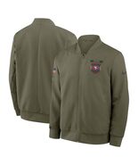 Mens 49ers Salute to Service 2025 Sideline Full-zip Bomber Jacket - Olive - €86,29 EUR