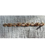 Vintage Signed Sarah Coventry Gold Tone Filigree Amber Rhinestone Bracel... - €11,37 EUR