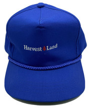 Vintage VTG Harvest Land Truckers Hat Cap Snapback Blue Mesh Unused - £7.34 GBP