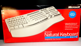 Microsoft Natural Keyboard Elite USB PS/2 Wired Computer Split Ergonomic NOB - $95.79