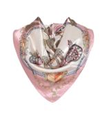 Anyyou Scarf for Women White Pink Printed Polyester Silk Big Square Silk... - $486.74 MXN