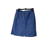 J Crew Womens Blue Heathered Playa Skirt 4 Linen Blend Ruffle Coastal St... - $14.99