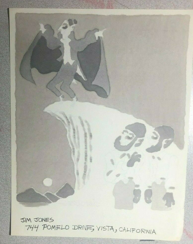 DRACULA & WOLFMAN vintage signed 8" x 11"  Jim Jones magazine illustration Item image 2