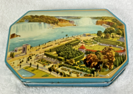 Vintage Blue Bird Toffee Tin Niagara Falls Oakes Garden Theatre Litho De... - $24.26