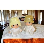 Precious Moments TAG ON Hi Baby 5 Inch Bride and Groom Dolls Vtg 1989 We... - $532.75 MXN