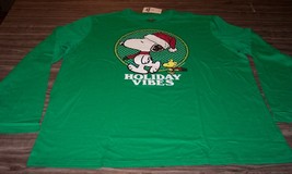 Peanuts Snoopy In Santa Hat Woodstock Christmas Long Sleeve T-Shirt 2XL New - £19.49 GBP