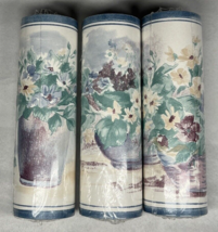 3 Vintage Wallpaper Border Pre-Pasted Floral Shabby Chic Country 45 FT - £9.87 GBP