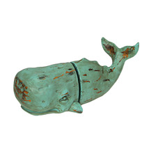 Verdigris Decorative Whale Bookends Resin Bookshelf Nautical Decor Rustic Beach - £31.19 GBP