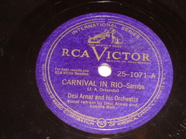 Desi Arnaz Carnival In Rio Carinoso 78 Rpm Phonograph Record With Lucille Ball - £51.95 GBP