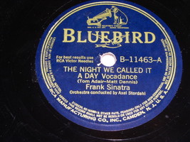 Frank Sinatra The Night We Called It A Day 78 Rpm Phonograph Record Blue... - £31.46 GBP
