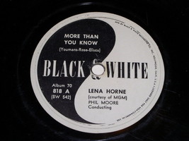Lena Horne More Than You Know Blue Prelude 78 Rpm Phono Record Black/Whi... - £31.46 GBP