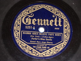 Porter&#39;s Blue Devils Mamma Goes Where Papa Goes Somebody&#39;s Wrong 78 Rpm ... - £31.46 GBP