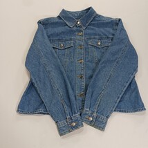 Crazy Horse CHPU2672 Women's M Petite Blue Denim Long Sleeve Button Up Jacket image 14