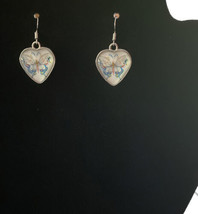 Heart Shape Glass Butterfly Earrings - £6.20 GBP