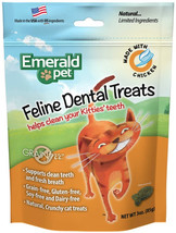 Emerald Pet Feline Dental Treats Chicken Flavor 18 oz (6 x 3 oz) Emerald Pet Fel - £33.84 GBP
