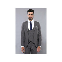 Men 3pc European Suit WESSI by J.VALINTIN Extra Slim Fit JV35 gray Window Pane image 5