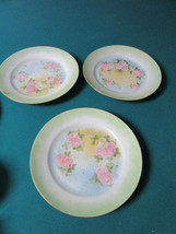 Antique Rs Prussia 3 Large Plates Floral 9 3/4&quot; Signed - £97.88 GBP