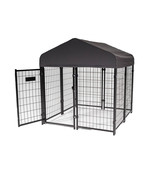 Lucky Dog STAY Series Studio Jr. 4 x 4 x 4.3 Foot Roofed Steel Dog Kenne... - £240.12 GBP