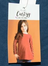 Simply Noelle Curtsy Couture Girls Cutout Long Sleeve Shirt Misty Blue Medium image 5