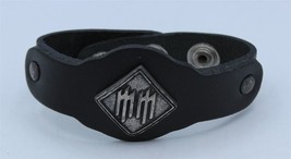 Alchemy Gothic 2004 Marilyn Manson Vintage Leather and Pewter Cuff Bracelet - £22.00 GBP