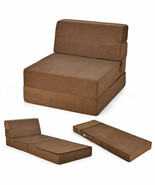 Tri-Fold Folding Chair Convertible Sleeper Bed-Brown - Color: Brown - €148,46 EUR