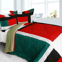 [Classic Match] Quilted Patchwork Down Alternative Comforter Set (Twin Size) - £63.33 GBP