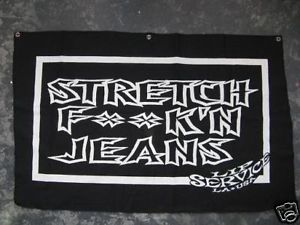 Vintage rare 80s Lip Service F**k'n jeans advertising reversible fabric sign - $372.76
