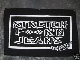 Vintage rare 80s Lip Service F**k&#39;n jeans advertising reversible fabric sign - £293.22 GBP