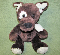 Build A Bear Puppy Dog Dark Brown White Spots 10&quot; Fudge Pup Stuffed Animal Toy - £8.55 GBP