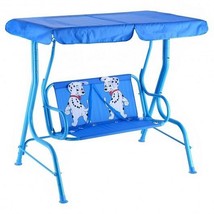 Outdoor Kids Patio Swing Bench with Canopy 2 Seats - £112.71 GBP