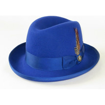 Men Bruno Capelo Dress Formal Hat Australian Wool Homburg Godfather GF108 Royal image 4