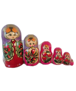 *VINTAGE* Set of 6 Russian Matryoshka Nesting Dolls  8&quot; to 1&quot;  AS-PICTURED - £90.68 GBP