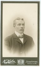CIRCA 1905 Dated CDV Handsome Man Mustache Suit Tie H. Holm Jonkoping Sweden - £7.45 GBP