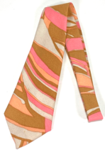 Vtg Necktie Tie-Psychedelic Disco Vtg 60s 70s-4.75&quot; Wide-Handmade by Bee - £40.16 GBP