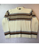 Vintage JC Penny Sweater Mens L Cream Fair Isle Nordic Pullover 80s Acrylic - €20,74 EUR