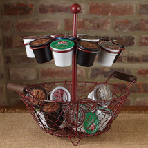 K Cup wire Storage Basket in Red metal - SALE - $34.99